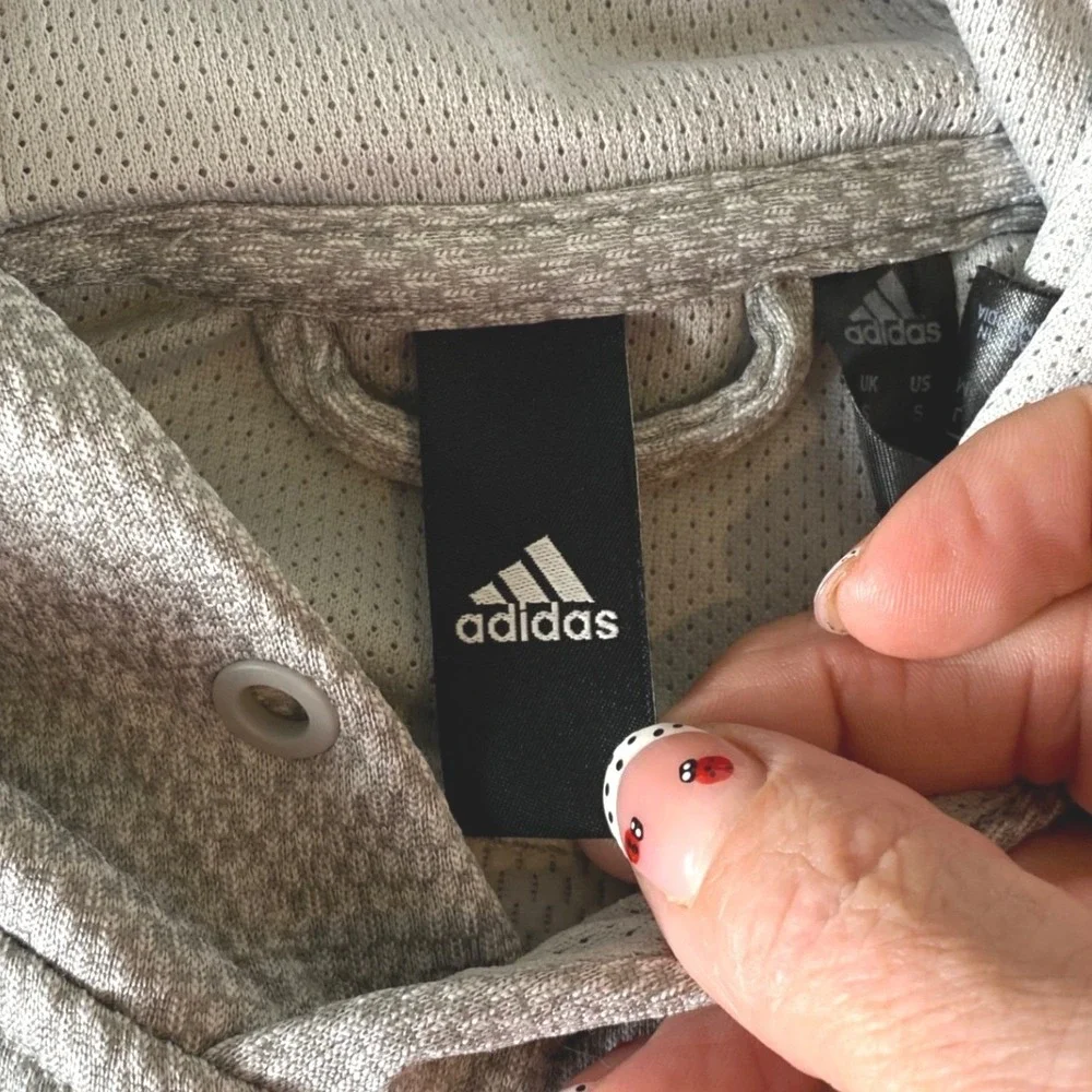 Adidas Hoodie Men Small Gray Graphic Logo Sweater Sport Pullover Long‎ Sleeve